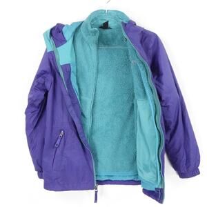 Marmot Jacket Boys Girls Large Purple 2 In 1 Rain Fleece Eco Precip Component
